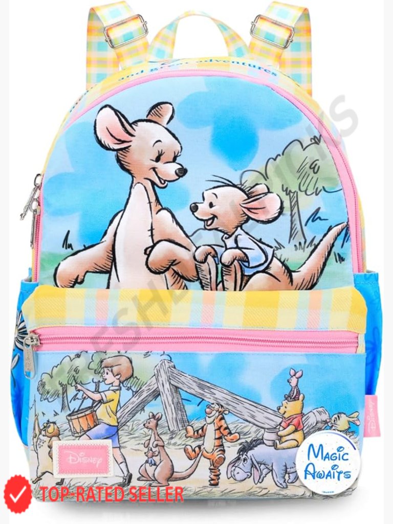 Kanga And Roo Mini Backpack Set - 13" Winnie The Pooh Small Backpack With Button